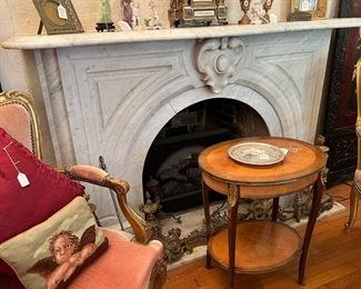 Fireplace mantle is for sale, along with Architectural elements such as doors, stained glass windows, cabinets, fireplace mantles, window treatments, light fixtures, and many other things are for sale in the house. If not priced, please ask for assistance.