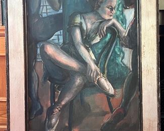 BEAUTIFUL LARGE PAINTING BY CARL THEODOR STEDINGK DONE IN 1948. STUDIED WITH FRANK NUDERSCHER, MAX BECKMAN & WARNER DREWES. PROVENANCE: ESTATE OF THE ARTIST.
