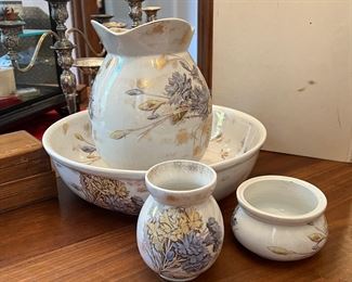 ANTIQUE IRONSTONE WASH STAND SET