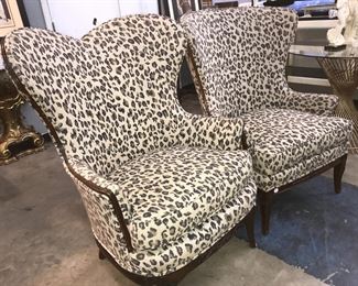 Pair of faux animal print chairs Orlando Estate Auction 