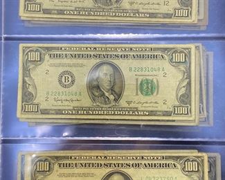 These vintage $100 Dollar Bills are for sale! Please text or call 703-268-9529 or email tysonsjewelry@yahoo.com for inquiries.