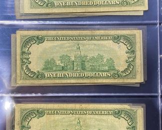 These vintage $100 Dollar Bills are for sale! Please text or call 703-268-9529 or email tysonsjewelry@yahoo.com for inquiries.