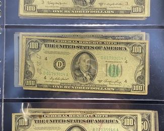These vintage $100 Dollar Bills are for sale! Please text or call 703-268-9529 or email tysonsjewelry@yahoo.com for inquiries.
