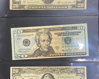 These vintage $20 Dollar Bills are for sale! Please text or call 703-268-9529 or email tysonsjewelry@yahoo.com for inquiries.