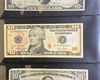 These vintage $10 Dollar Bills are for sale! Please text or call 703-268-9529 or email tysonsjewelry@yahoo.com for inquiries.