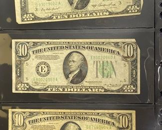These vintage $10 Dollar Bills are for sale! Please text or call 703-268-9529 or email tysonsjewelry@yahoo.com for inquiries.