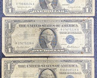 These vintage $1 Dollar Bills are for sale! Please text or call 703-268-9529 or email tysonsjewelry@yahoo.com for inquiries.