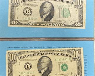 These vintage $10 Dollar Bills are for sale! Please text or call 703-268-9529 or email tysonsjewelry@yahoo.com for inquiries.