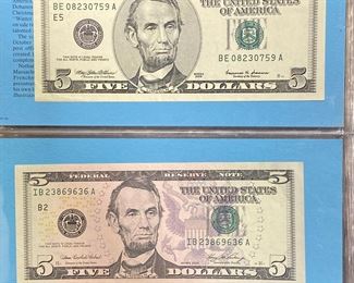 These vintage $5 Dollar Bills are for sale! Please text or call 703-268-9529 or email tysonsjewelry@yahoo.com for inquiries.