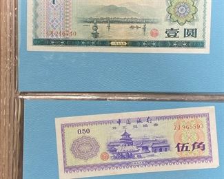 These vintage pieces of Chinese paper money currency are for sale! Please text or call 703-268-9529 or email tysonsjewelry@yahoo.com for inquiries.