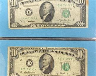 These vintage $10 Dollar Bills are for sale! Please text or call 703-268-9529 or email tysonsjewelry@yahoo.com for inquiries.