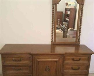 001 Century Dresser And Mirror
