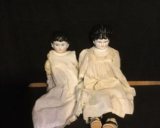 Antique Bisque Dolls With Blue Eyes