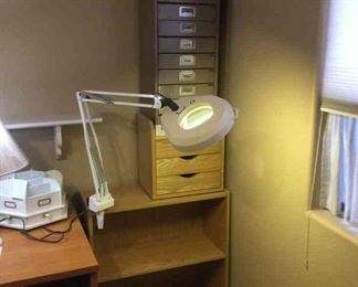 Desk Light Metal Nine Drawer Cabinet bookcase