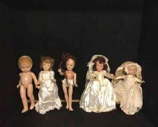 Five Vintage Dolls Three Brides