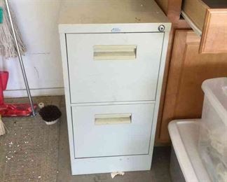 Gray Two Door File Cabinet