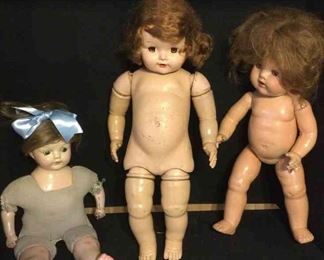 Three Vintage Dolls