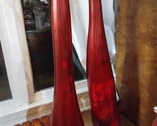 large red vases