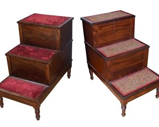 Late Georgian / Regency Bed Steps with Commodes