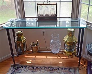 Glass Top Console Table