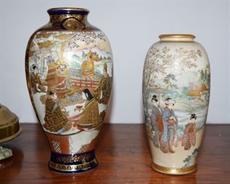Japanese Satsuma Vases, Meiji