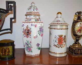 19th Century Samson Armorial Urns