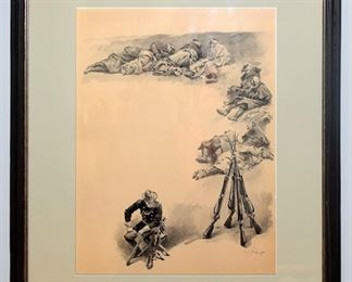 Julien Le Blant Grisalle of Union Troops - Probably Indian Wars Period