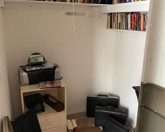 books, printer, briefcase, etc, 