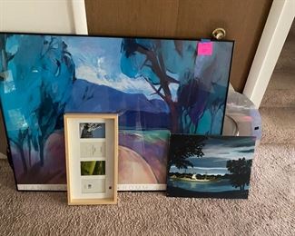 assorted pictures throughout the house, mirrors, etc