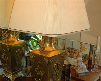 Detail of brass lamp