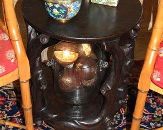 Chinese jars on accent table