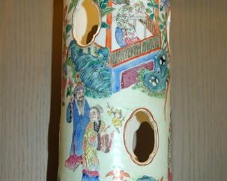 Antique Chinese jar on wooden stand