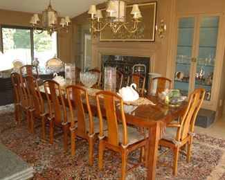 Henredon dining table and 12 chairs