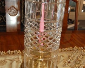 Glass and brass candle holders