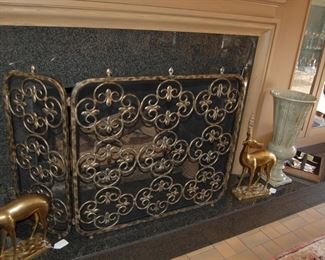 Brass firescreen
