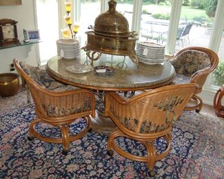 Marble top breakfast table and chairs