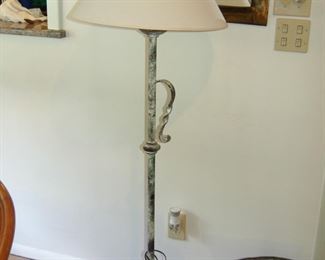Green patina floor lamp