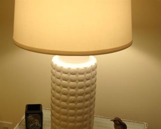 One of pair of modern lamps