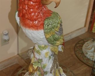 Porcelain parrot, life size