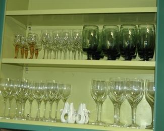 1970's Gorham water goblets in dusty brown