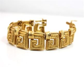 18K Yellow Gold Greek Bracelet