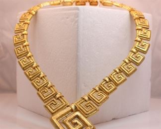 18K Yellow Gold Greek Necklace