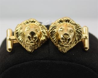 18K Yellow Gold Lion Cufflinks