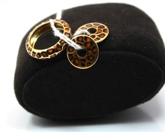 18K 3 Piece ring and earring dangles