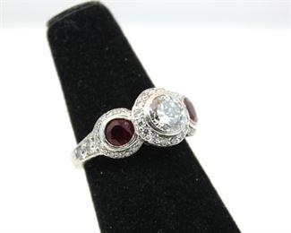 Platinum Ruby and Diamond Ring