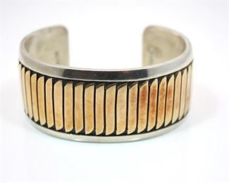 14K Hopi Indian Cuff Bracelet