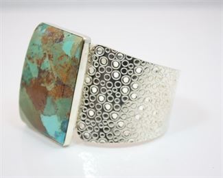 Stone and Sterling Cuff Bracelet