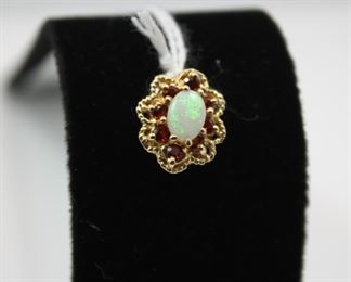14K Gold Opal Pendant