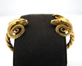 18K Yellow Gold Rams Head Bracelet (49.2g)