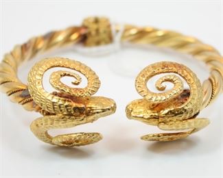 18K Yellow Gold Rams Head Bracelet (49.2g)